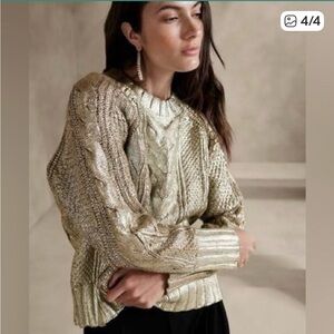 Banana Republic Metallic Gold Sweater